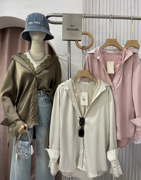 MATINEE Lacey Decor Satin Shirts